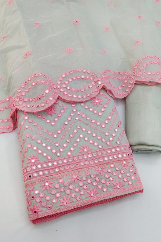 Fancy Chanderi Silk with Multi Mirror Work Salwar Suit